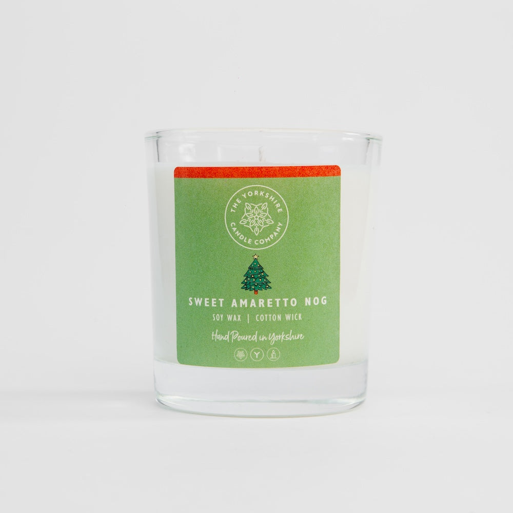 The Foalyard Sweet Amaretto Nog Candle in Glass Tumbler