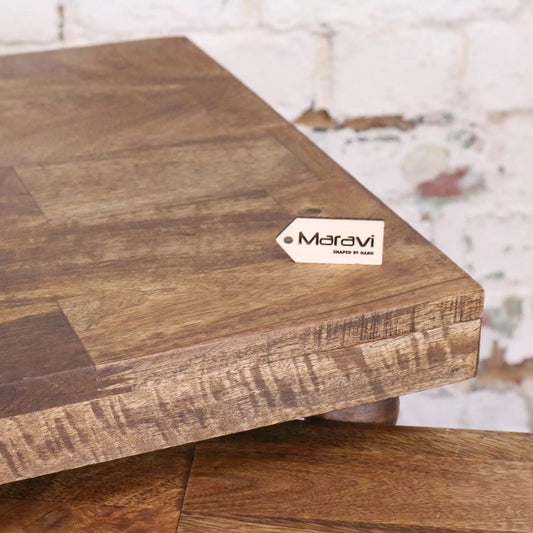 Tivani Wooden Side Table Set of 2 Bobbin Legs