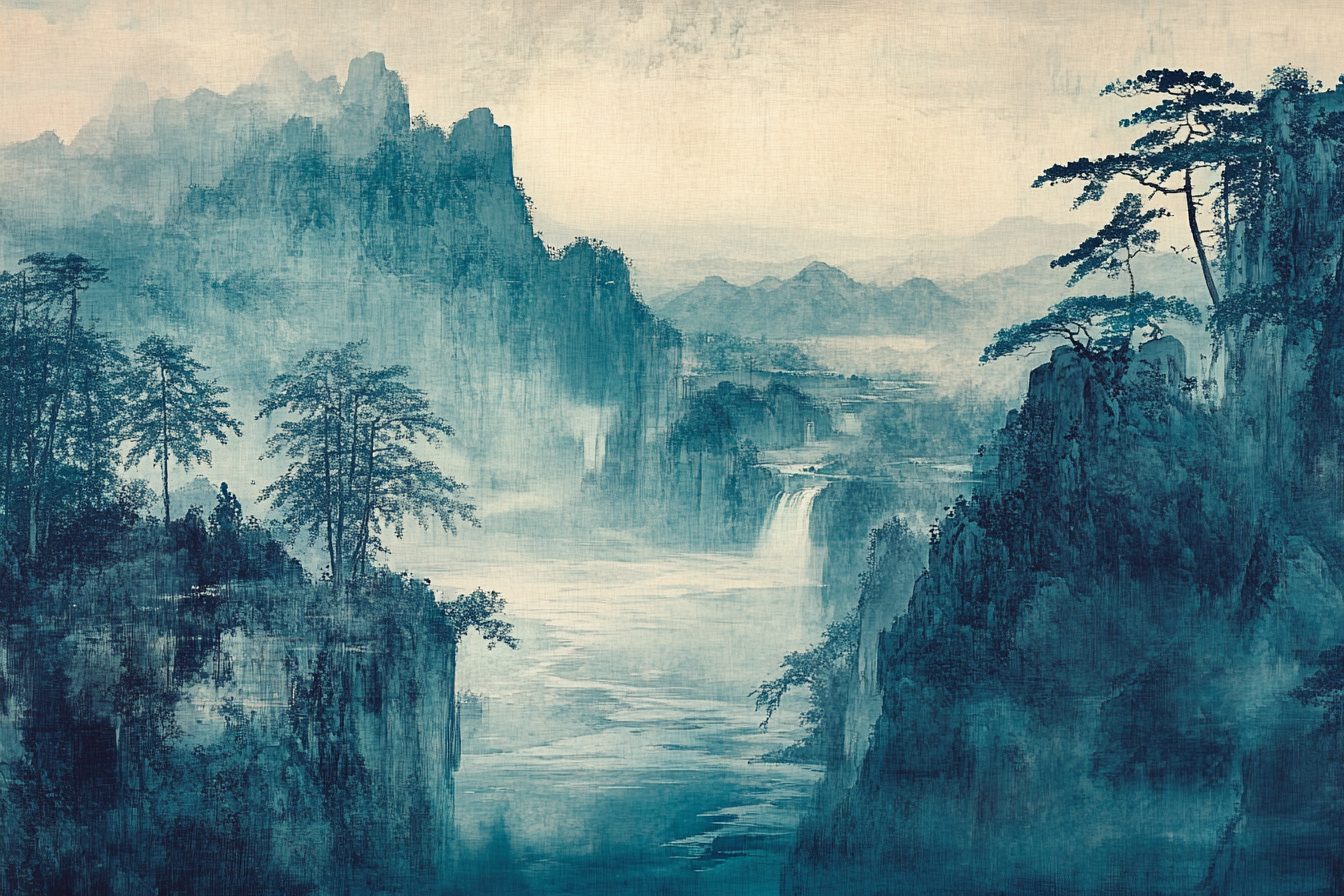 Tranquil Aqua Horizon Canvas