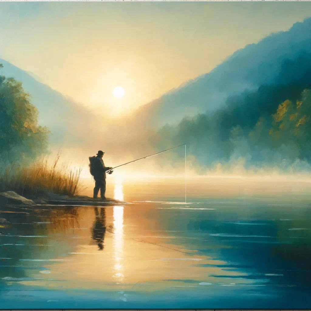 Tranquil Dawn Fishing Canvas