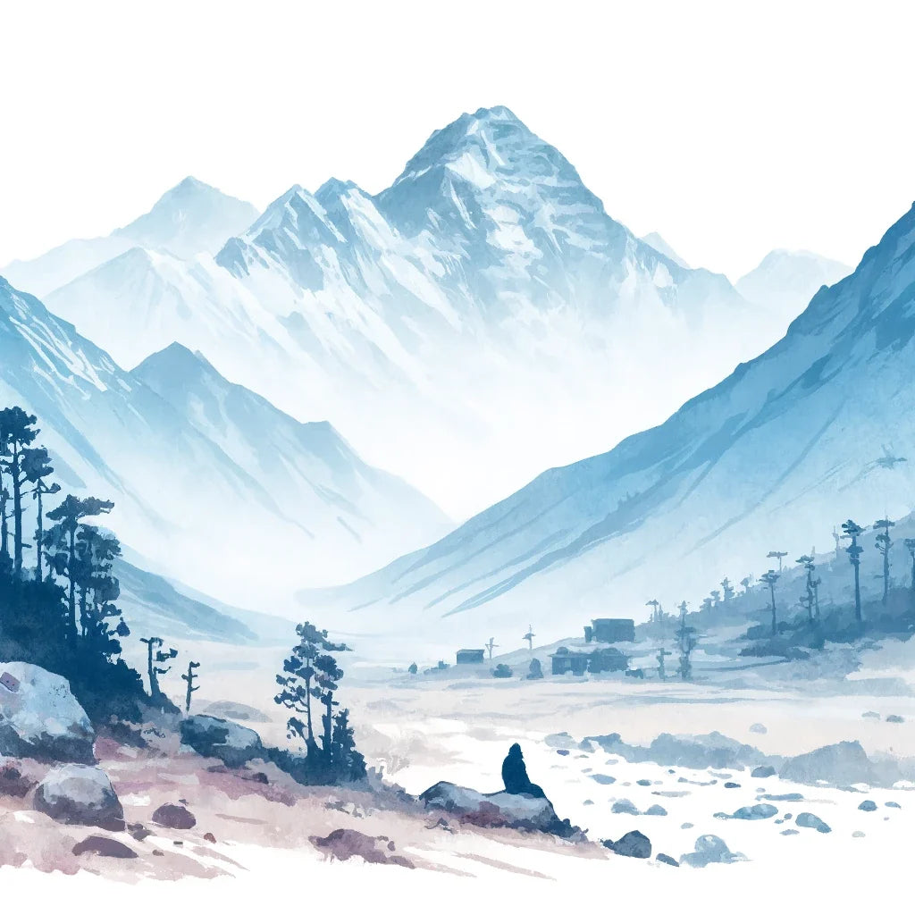 Tranquil Mountain Peaks Canvas