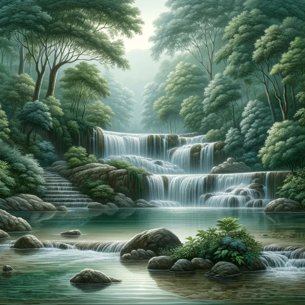 Tranquil Waterfall Canvas