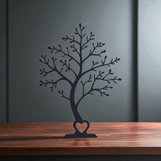Minimalist Tree Decor with Heart | Scandinavian 3D Printed Ornament