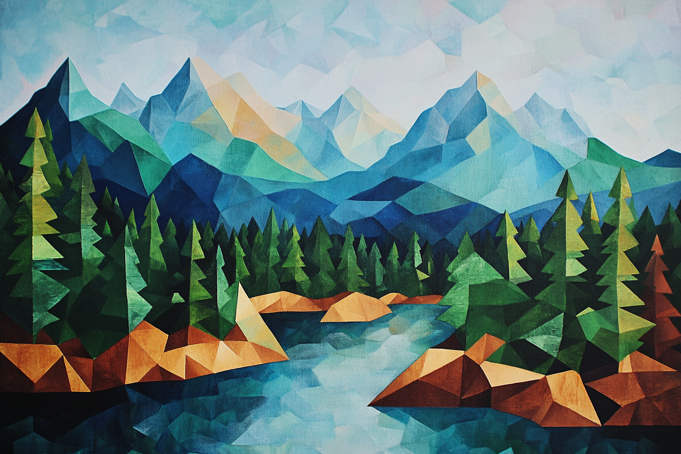 Triangular Forest Canvas