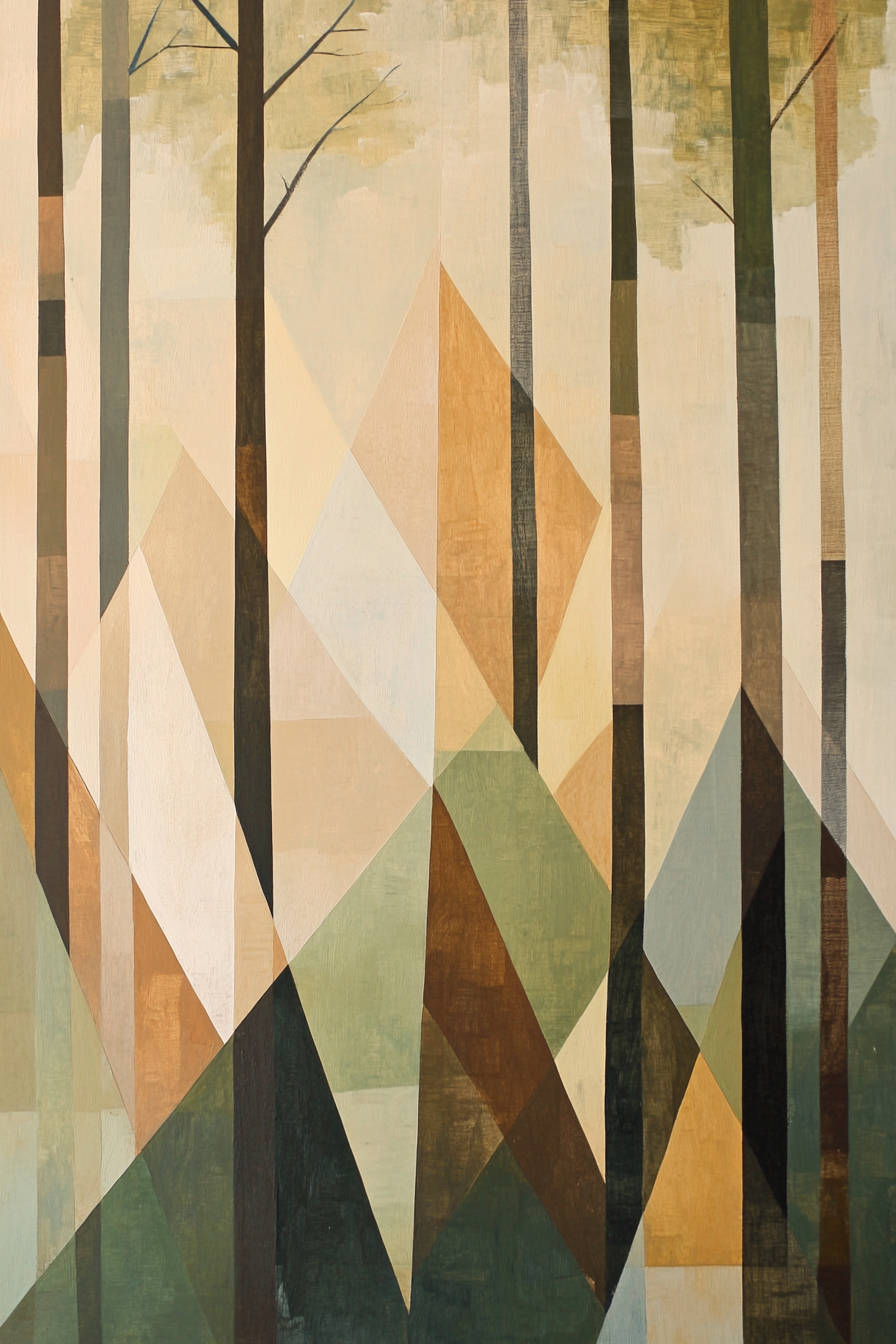 Triangular Forest Serenity Canvas