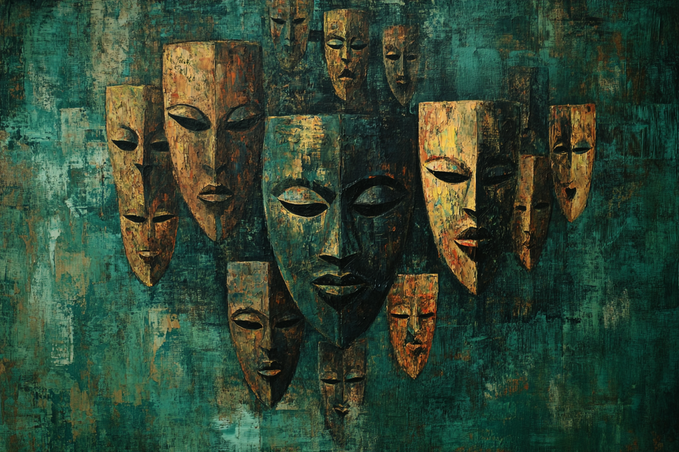 Tribal Masks Forest Canvas