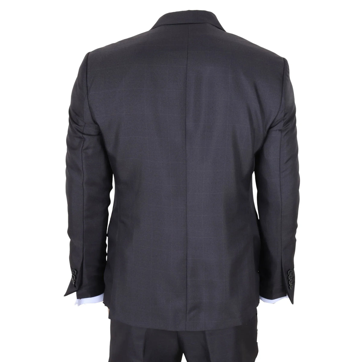 IM51 - Men's Charcoal Check 3 Piece Tailored Fit Suit