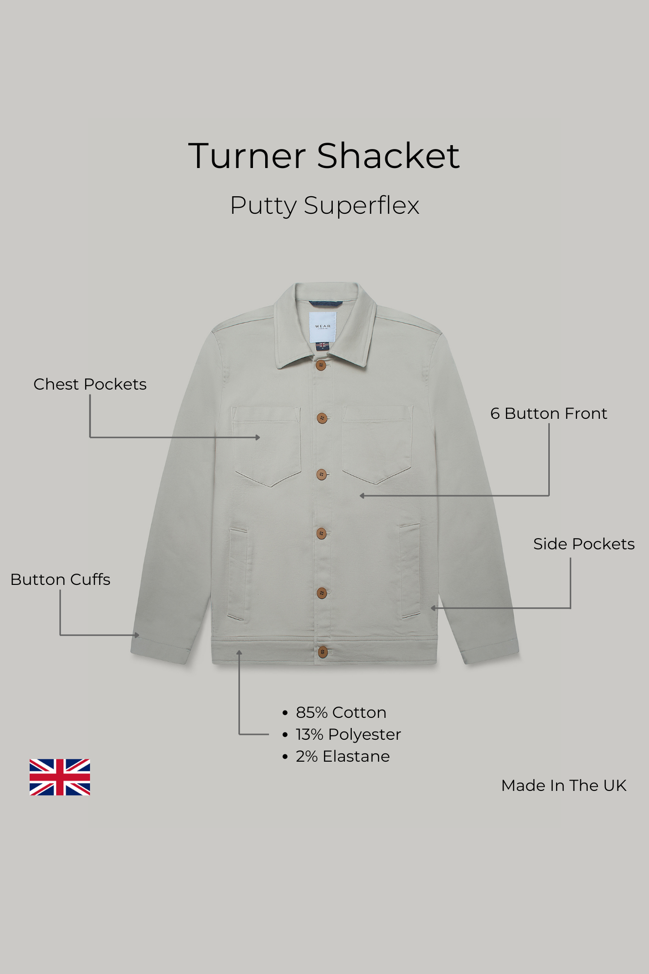 Turner Shacket - Putty Superflex