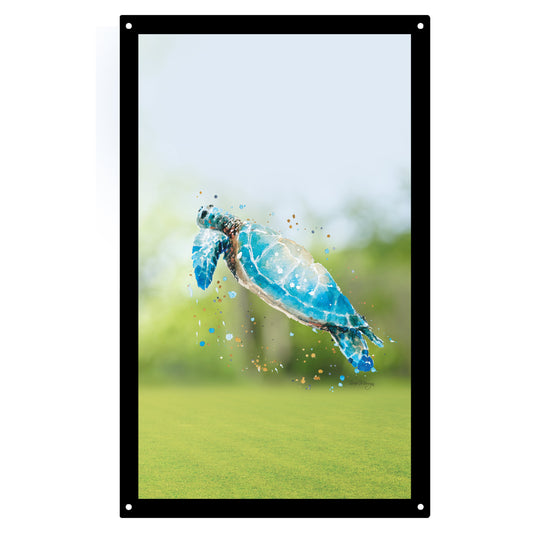 SunCatcher Garden Mirror Swimming Turtle – Rectangular Illustrations by Bree Merryn