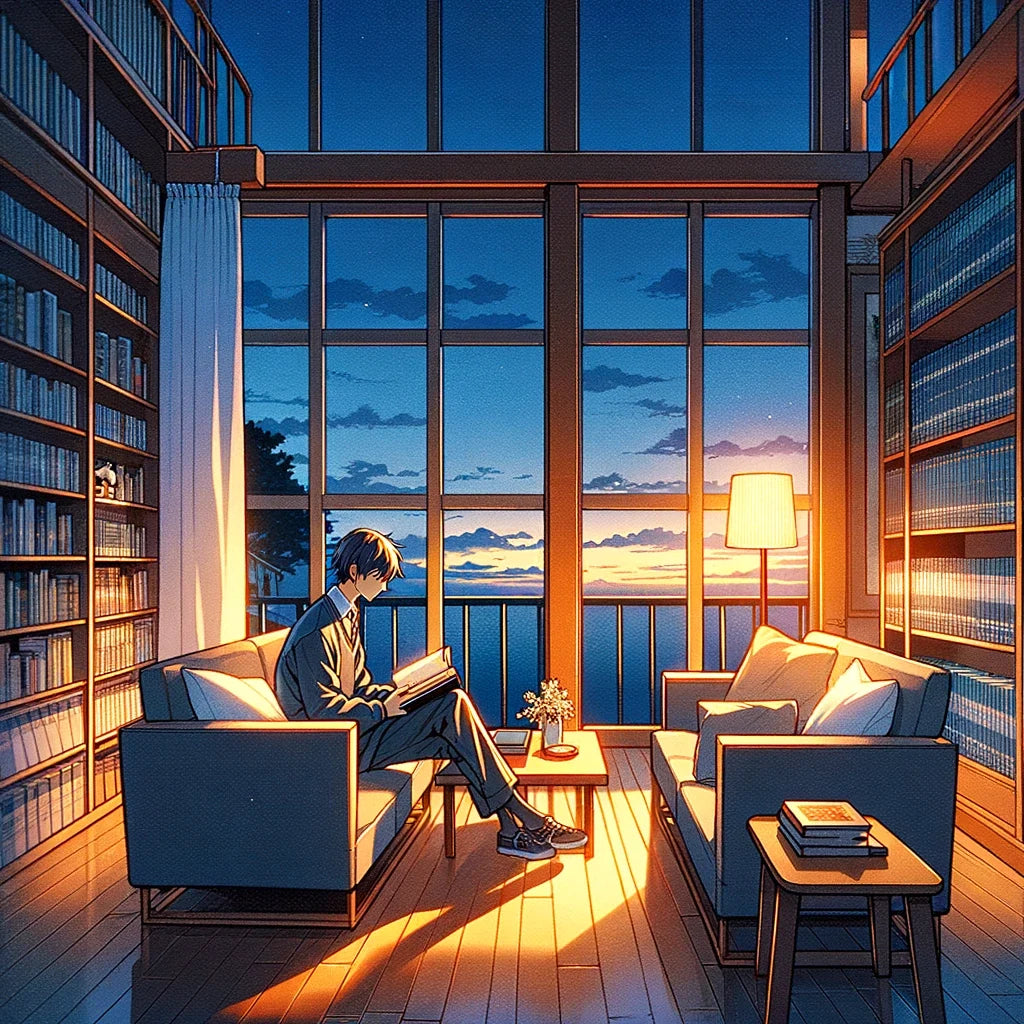 Twilight Library Calm Cotton Cushion