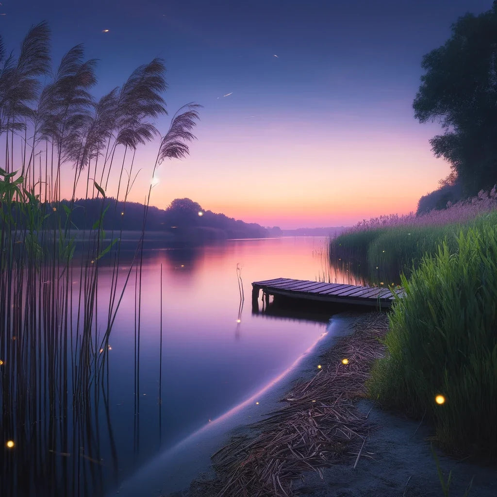 Twilight Riverbank Canvas