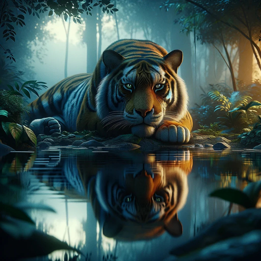 Twilight Tiger Cotton Cushion