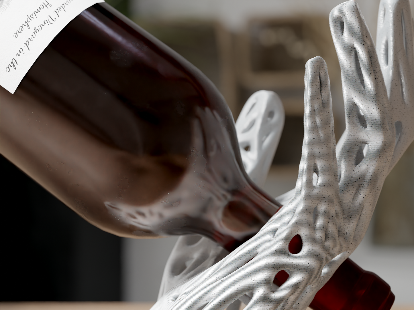 Flow | 3D Printed Balancing Wine Bottle Holder