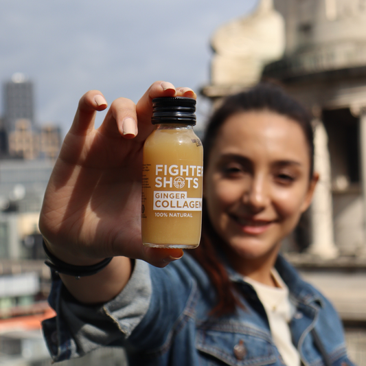 Fighter Shots Ginger + Marine Collagen Shot | 3,000mg Hydrolysed Collagen | 60ml | Single, 6-Pack or 12-Pack
