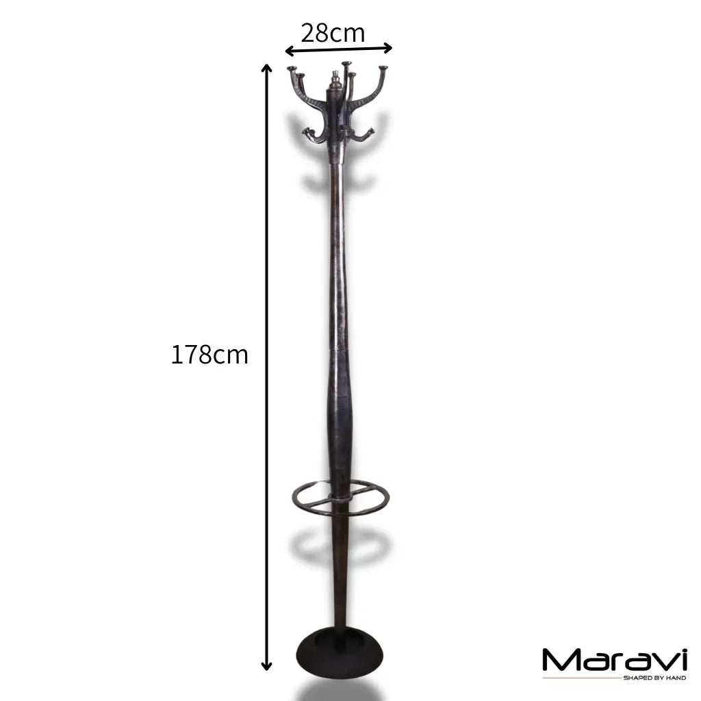 Ural Vintage Metal Coat Stand Gunmetal Colour