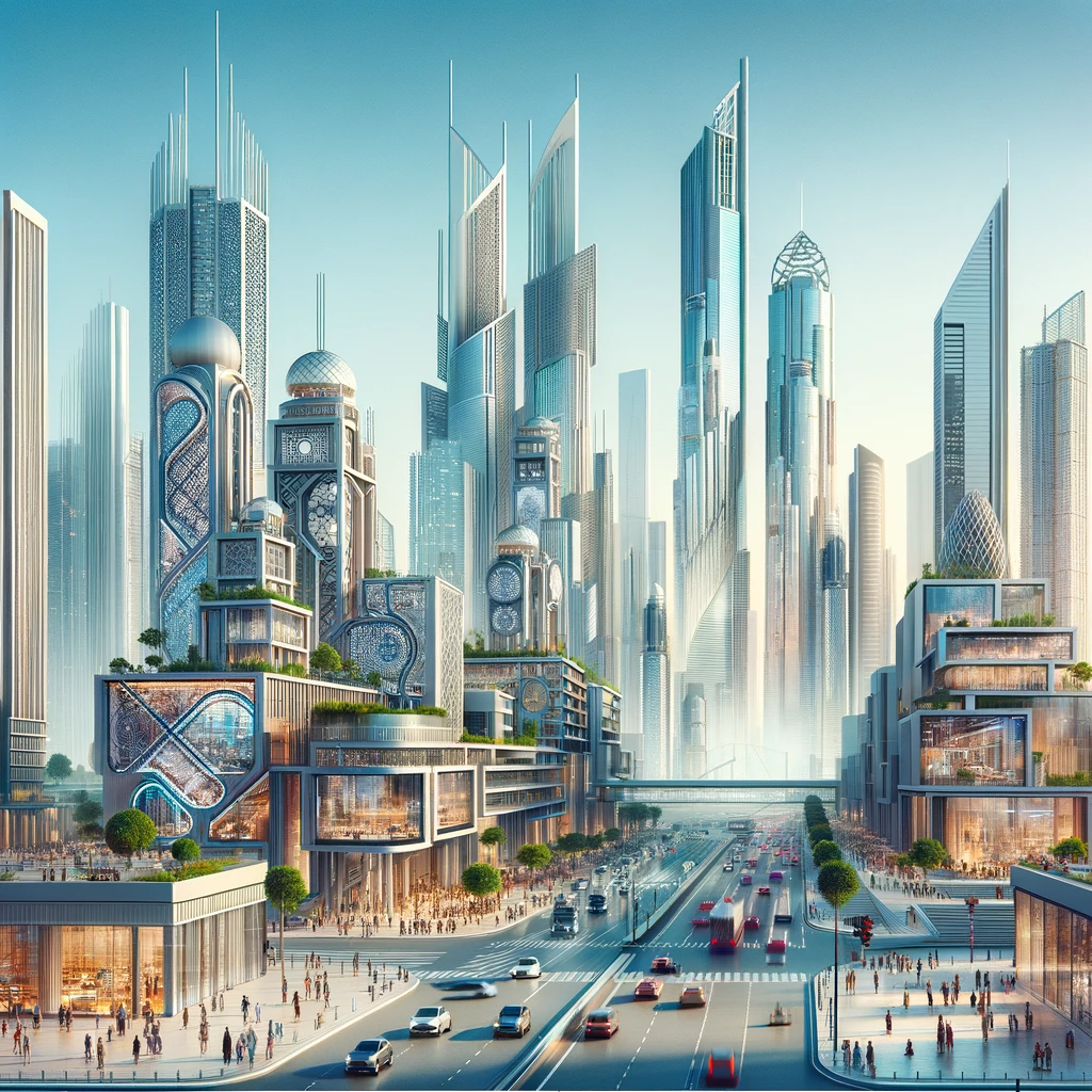 Urban Architectural Fusion Canvas