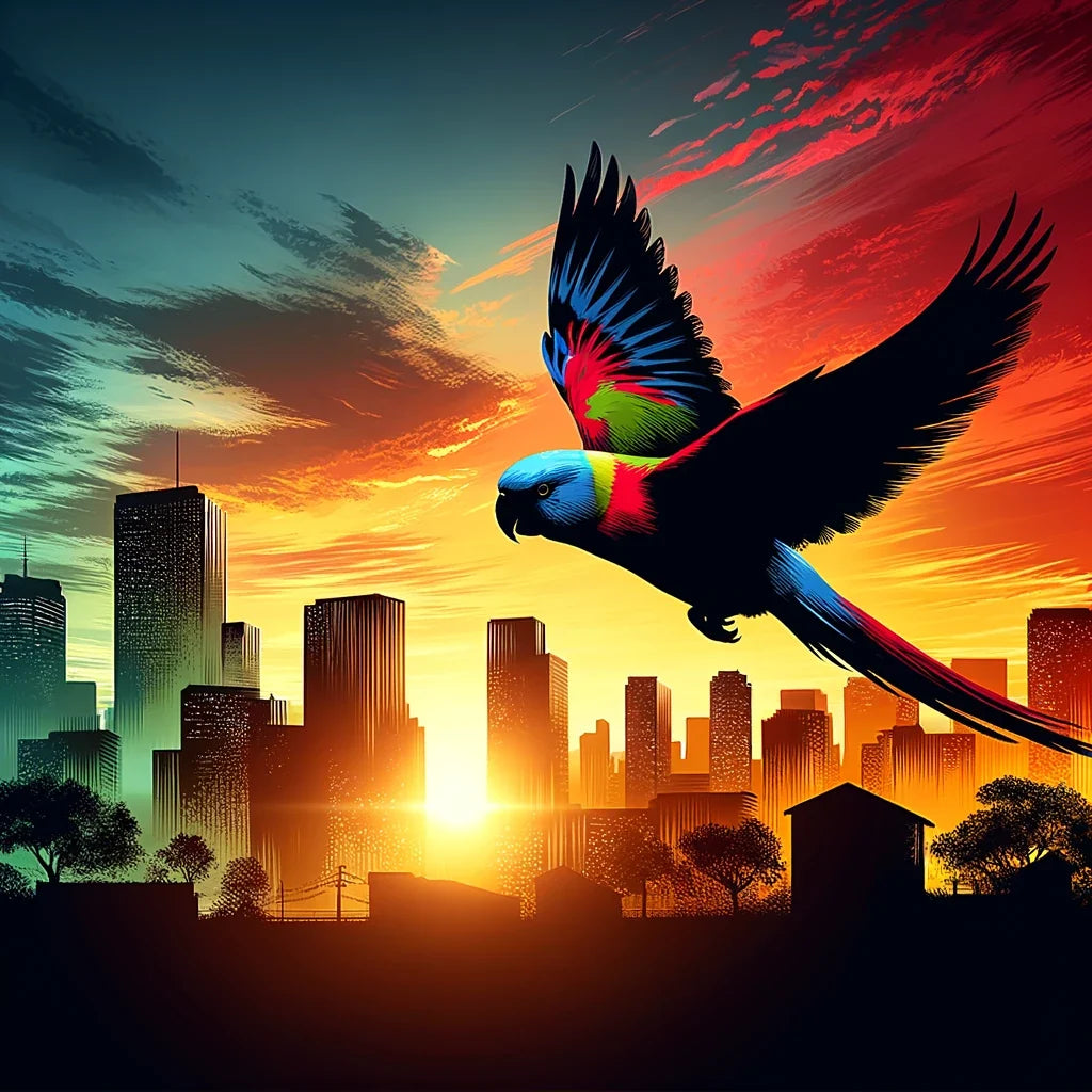 Urban Flight Silhouette Canvas