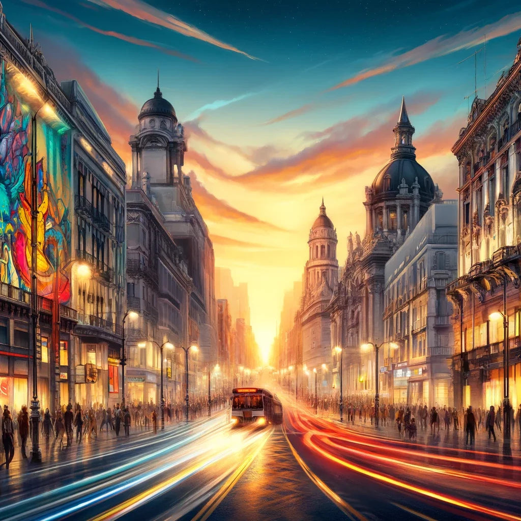 Urban Sunset Symphony Canvas