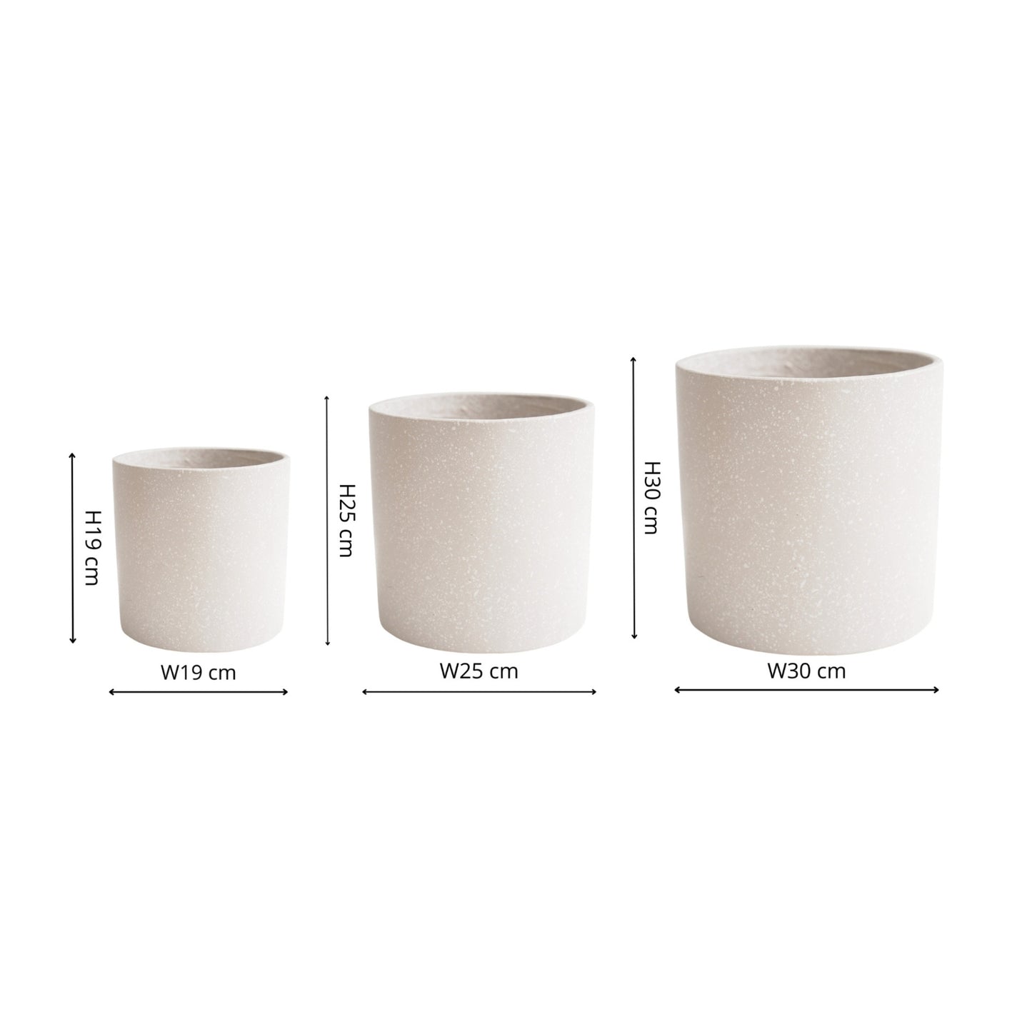 TheFoalyard Ivyline Valetta Ivory Terrazzo Planters - Set of 3