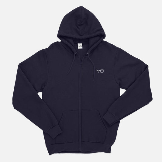 VO Embroidered Zip Up Hoodie (Unisex)