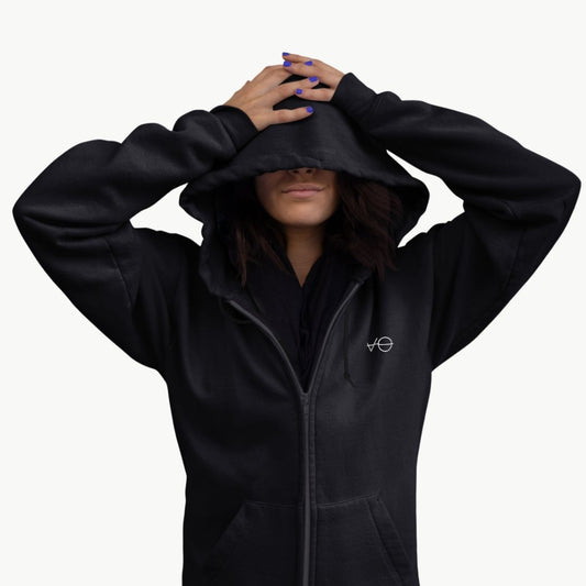 VO Embroidered Zip Up Hoodie (Unisex)