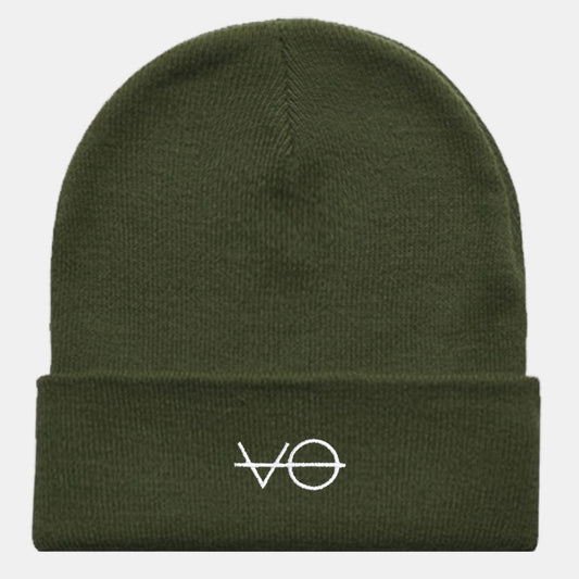 VO Embroidered Vegan Cuffed Beanie
