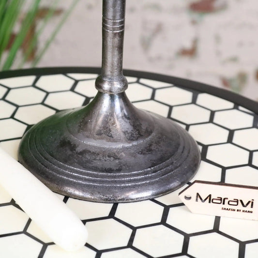 Veeha Candelabra Centerpiece 5 Candle Holder 40cm Gunmetal Silver