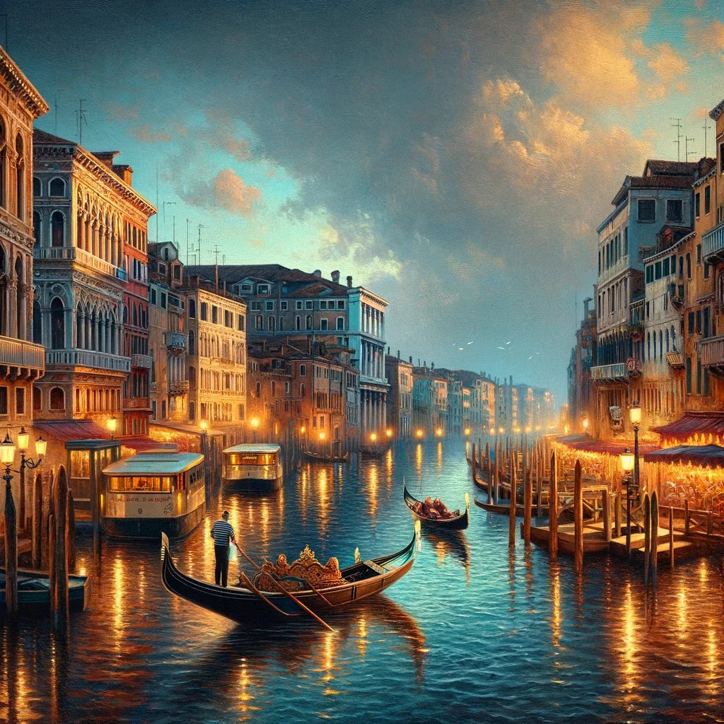Venetian Evening Serenade Cotton Cushion