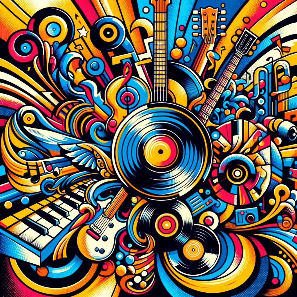 Vibrant Genre Mosaic Canvas