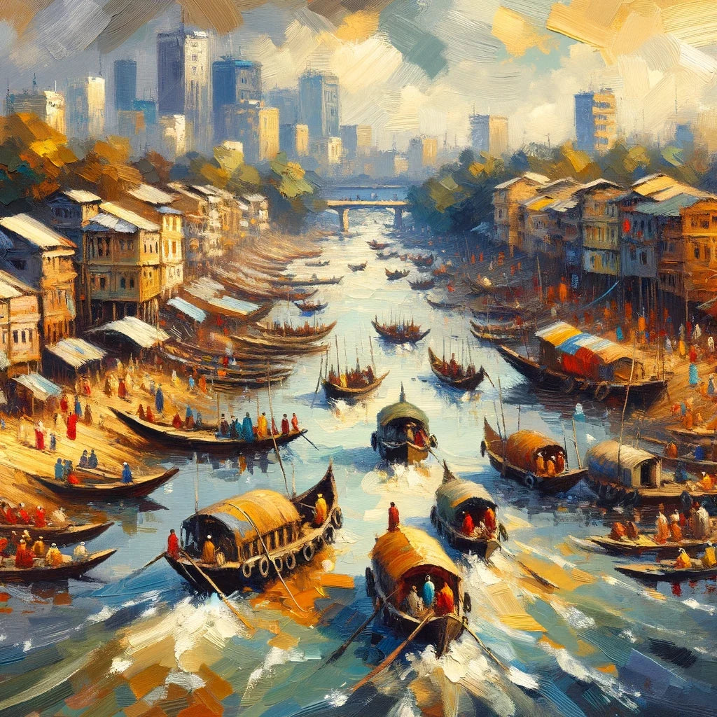 Vibrant Buriganga Morning Canvas