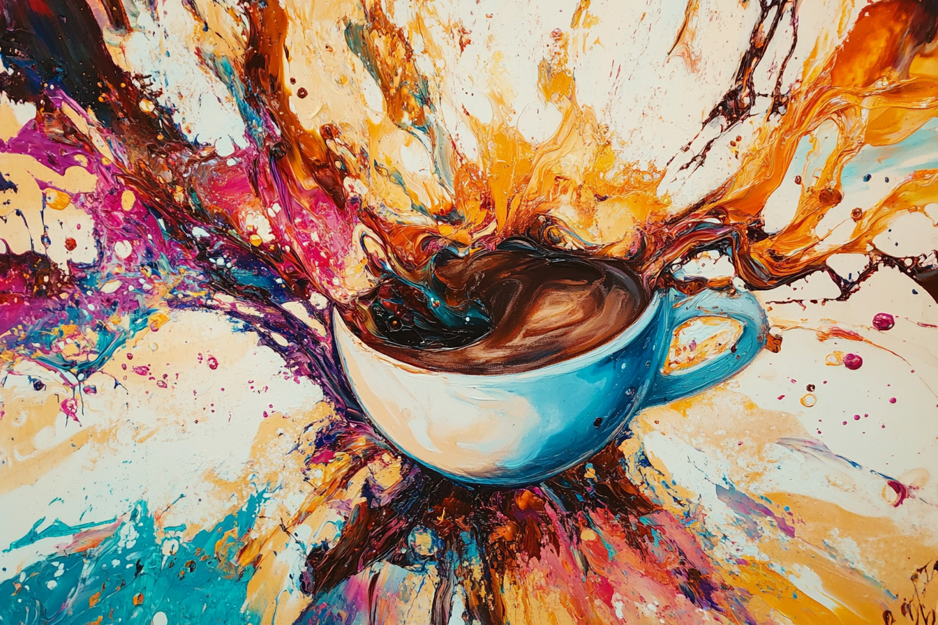 Vibrant Coffee Chaos Canvas