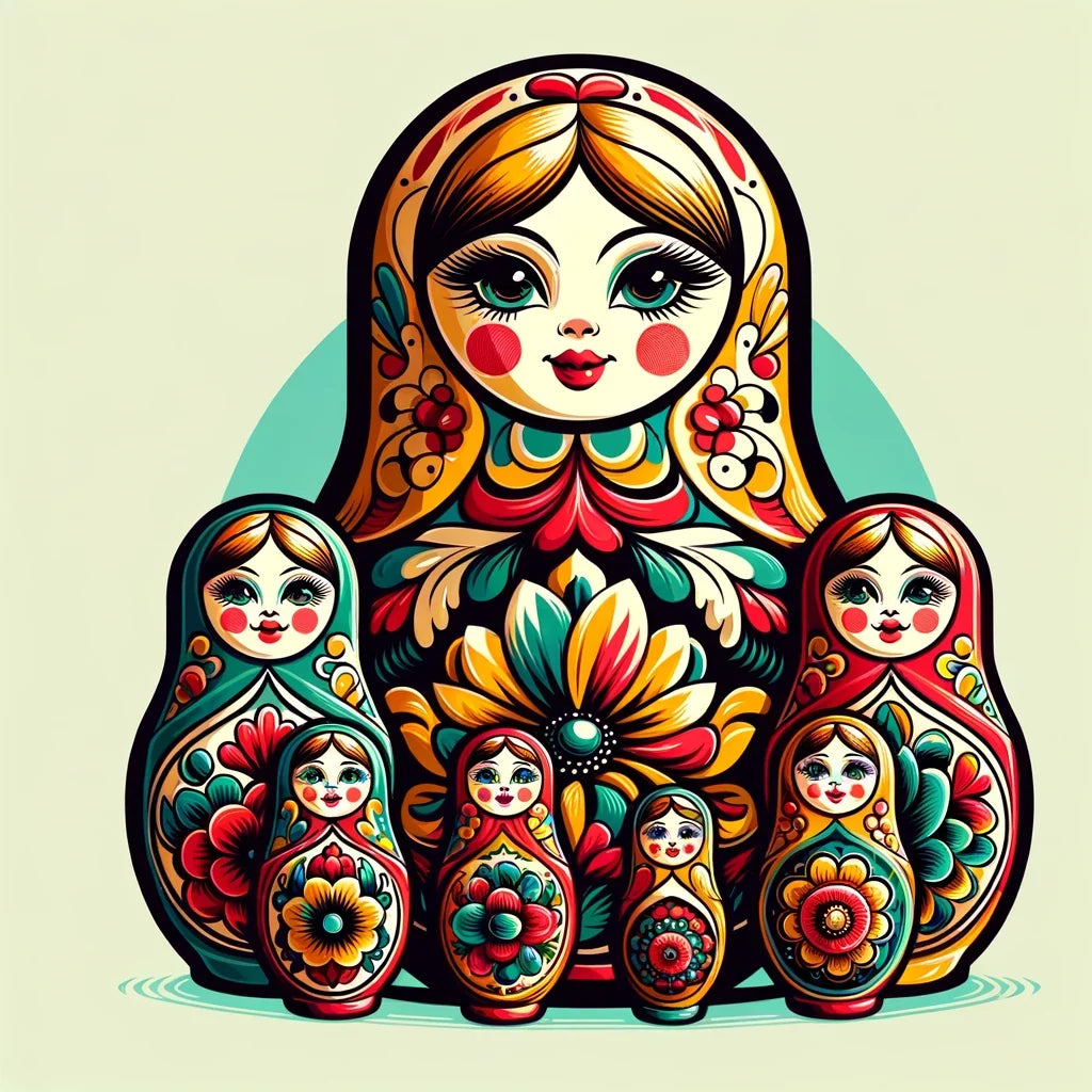 Vibrant Matryoshka Charm Canvas