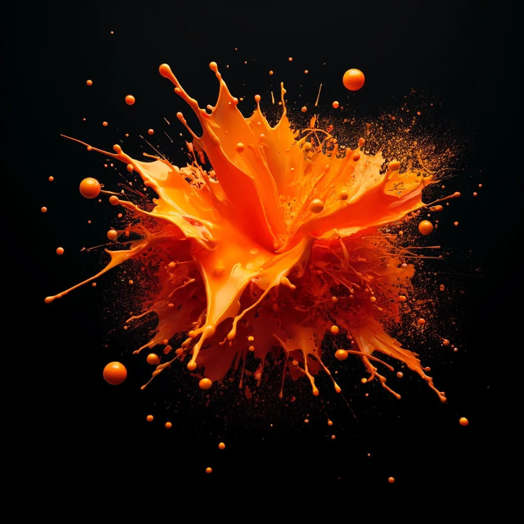 Vibrant Orange Splash Cotton Cushion
