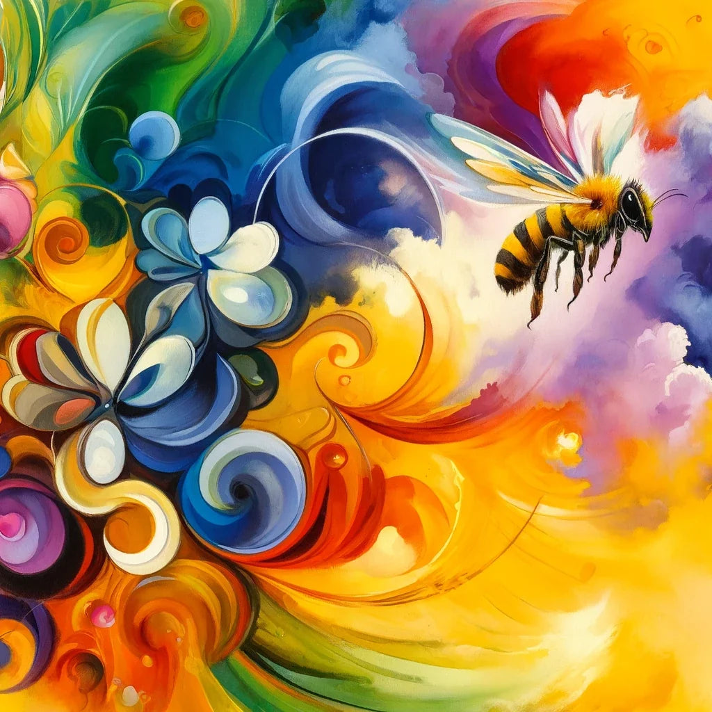 Vibrant Pollination Bee Canvas