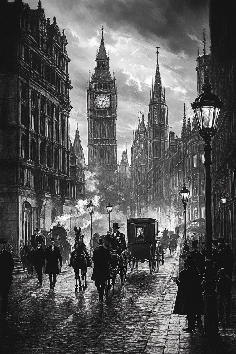 Victorian Street Elegance Canvas