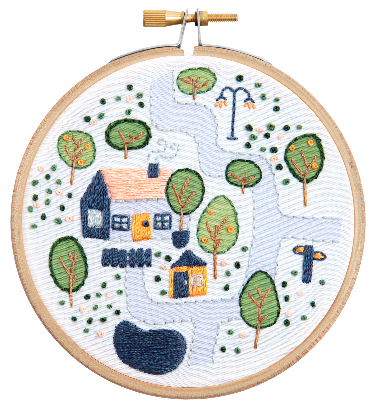 'Village Cottage' Mini Embroidery Kit for Beginners
