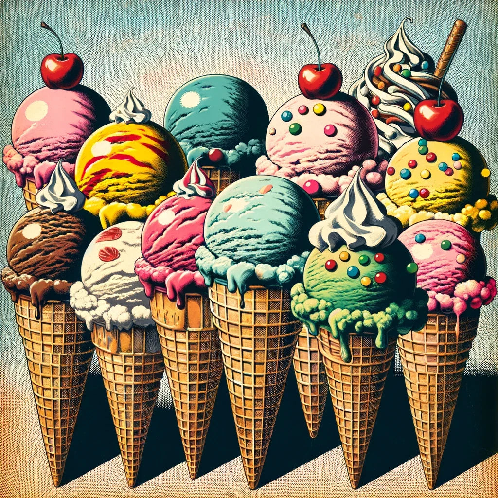Vintage Pop Ice Cream Delight Cotton Cushion