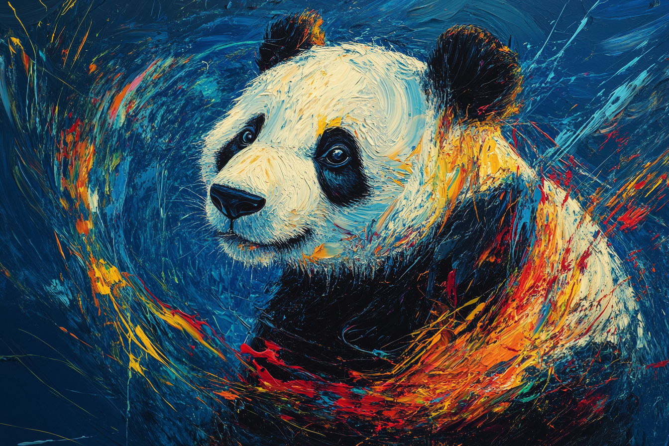 Vivid Panda Canvas