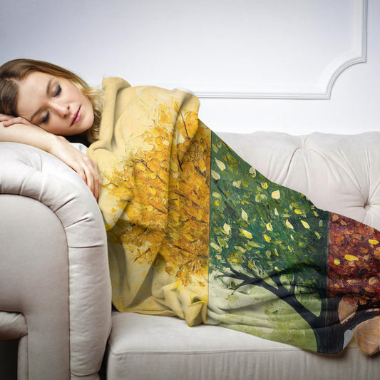 Seasonal Tree Symphony Blanket