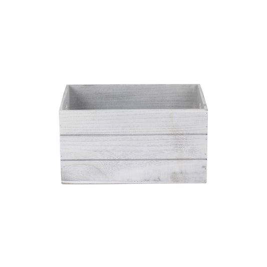 Large Vintage White Wash Heart Cut-Out Crate