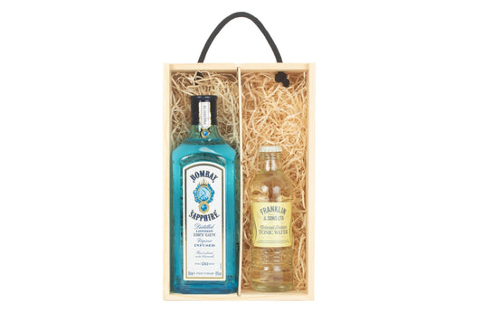 2 Bottle Box with Sliding Wooden Lid
