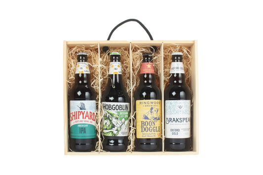 4 Bottle Box with Sliding Wooden Lid