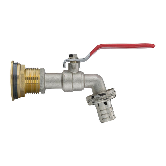 Water Butt Brass Kit 3/4" with Barbed Lever Tap and Drill Bit