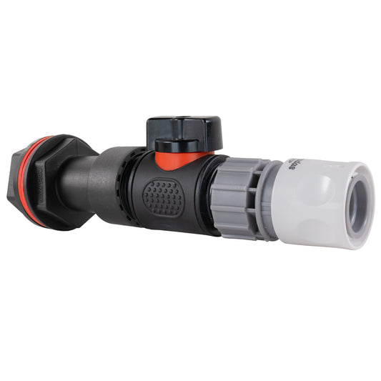 Water Butt Extension Kit 3/4" with In-Line Valve + Female Quick Connector WL and Drill Bit