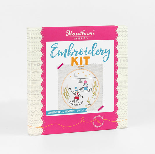 'Swim' Wild Swimming Embroidery Kit for Beginners