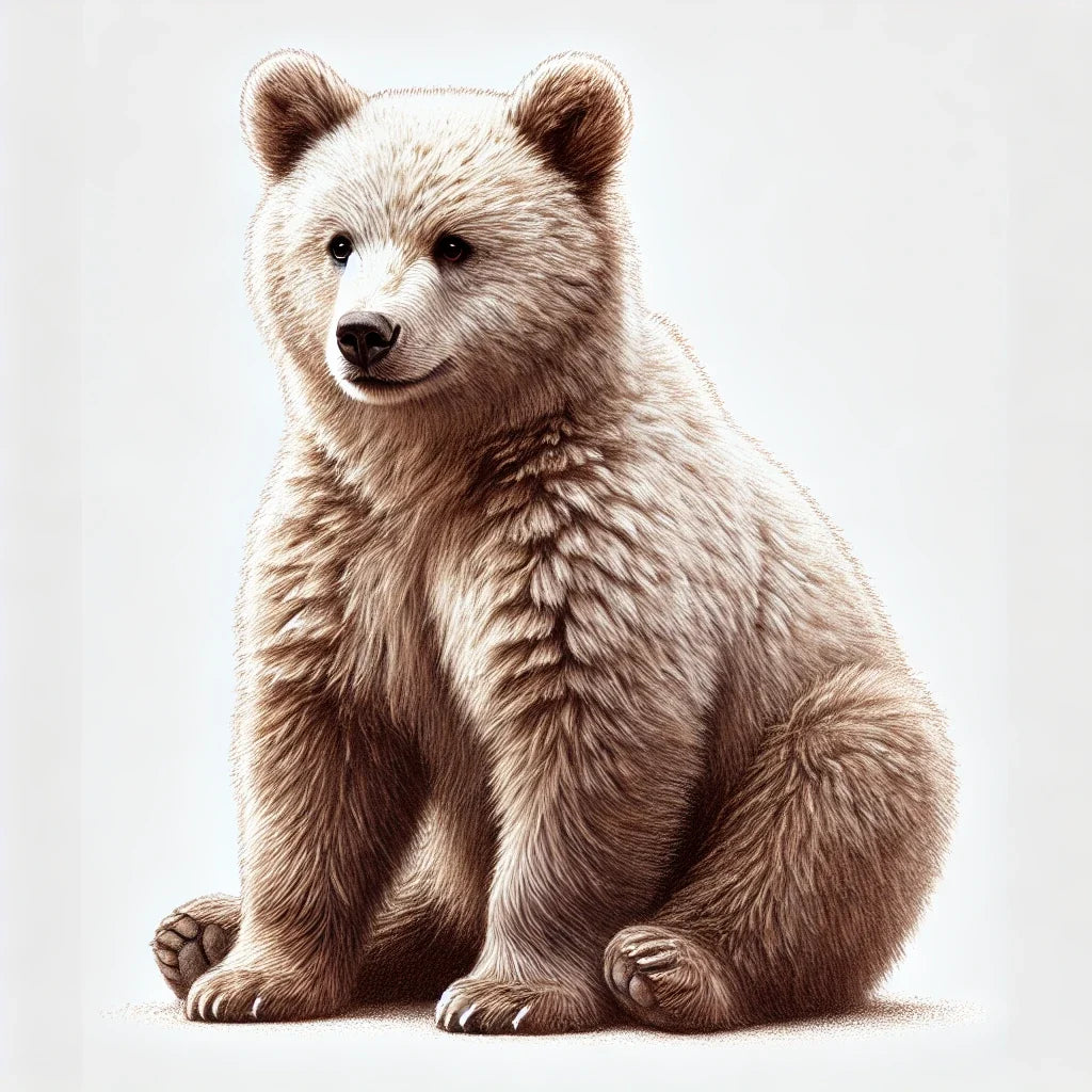 Whimsical Bear Sitting Canvas