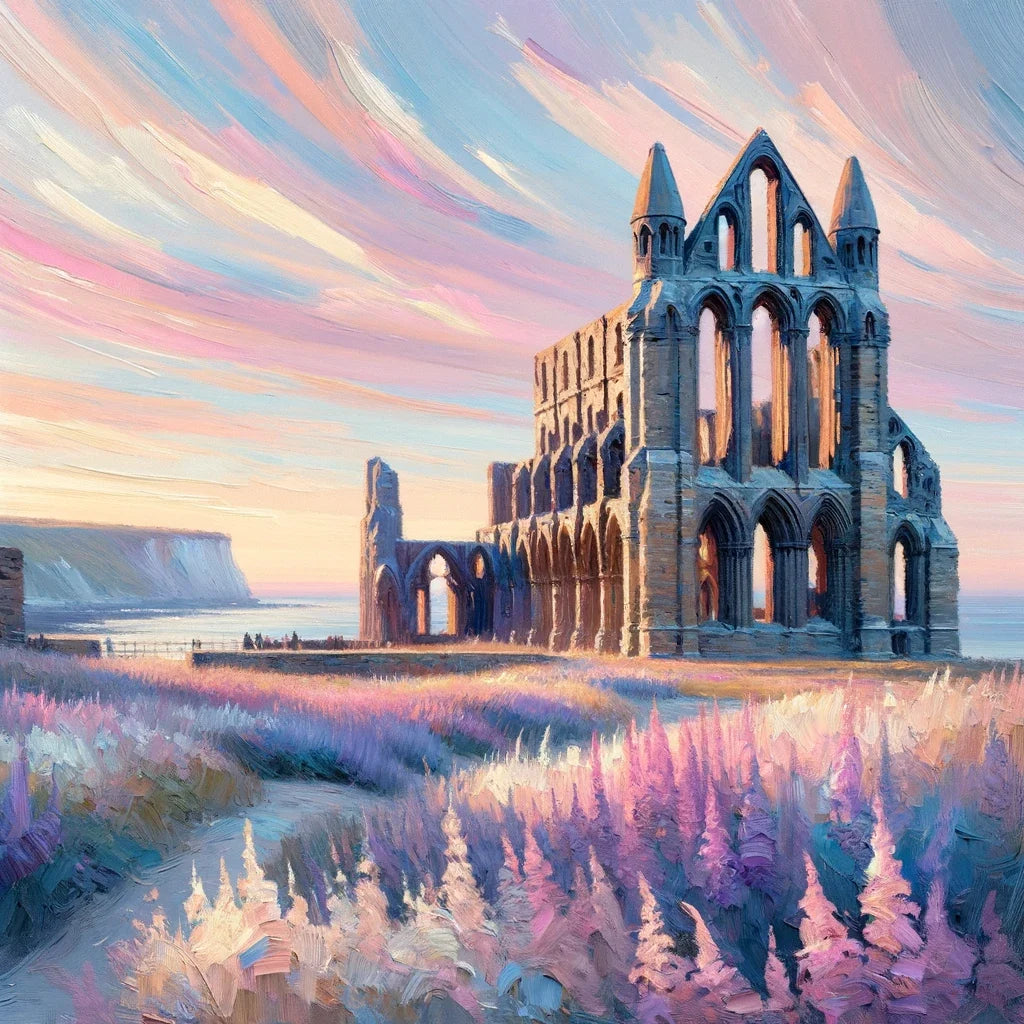 Whitby Abbey Sunrise Cotton Cushion