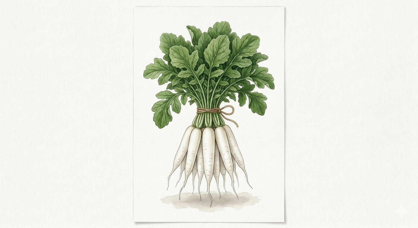 Radish Seeds - White Icicle - The Crisp & Tapered Summer Specialty (1,000 est)