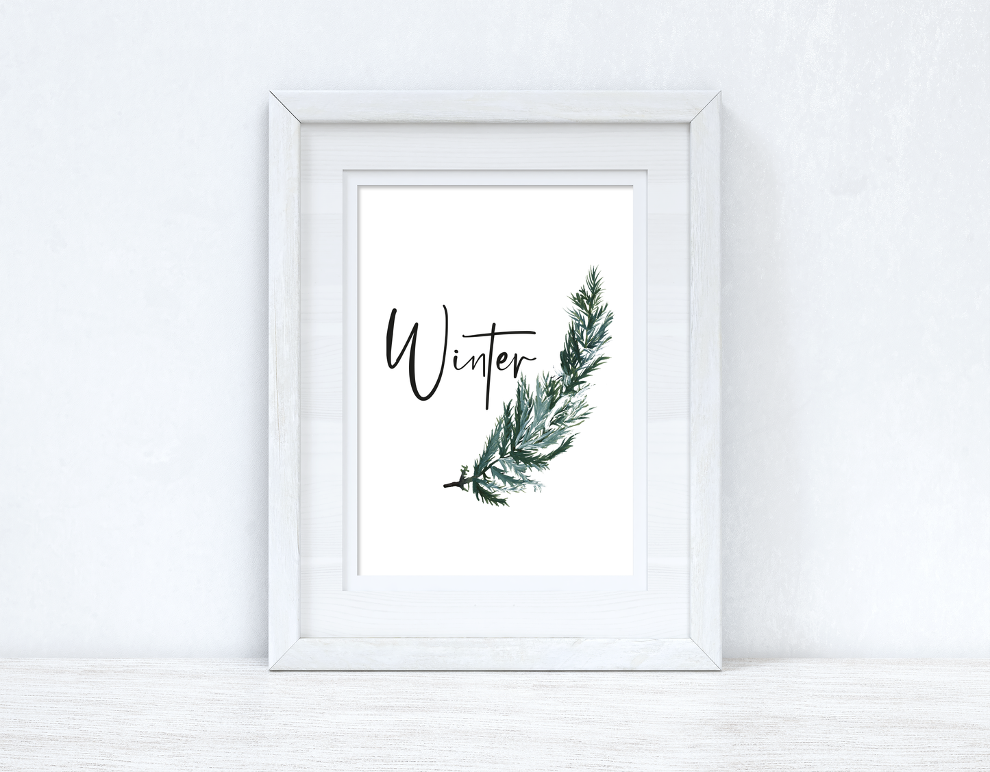 Winter Fir Stem Winter Christmas Seasonal Wall Home Decor Print