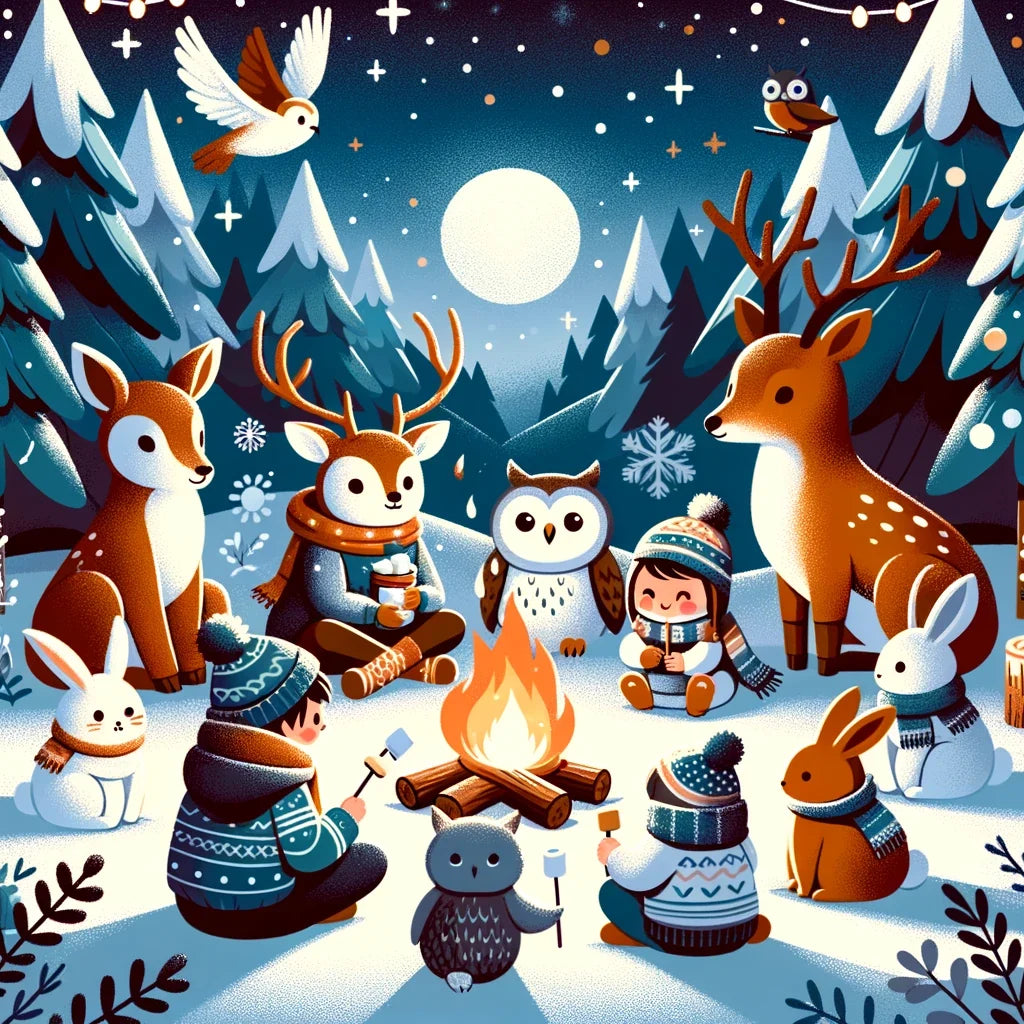 Winter Campfire Canvas